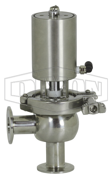SV-Series Single Seat Hygienic Valve L Body Pneumatic Actuator Spring Return Air to Raise